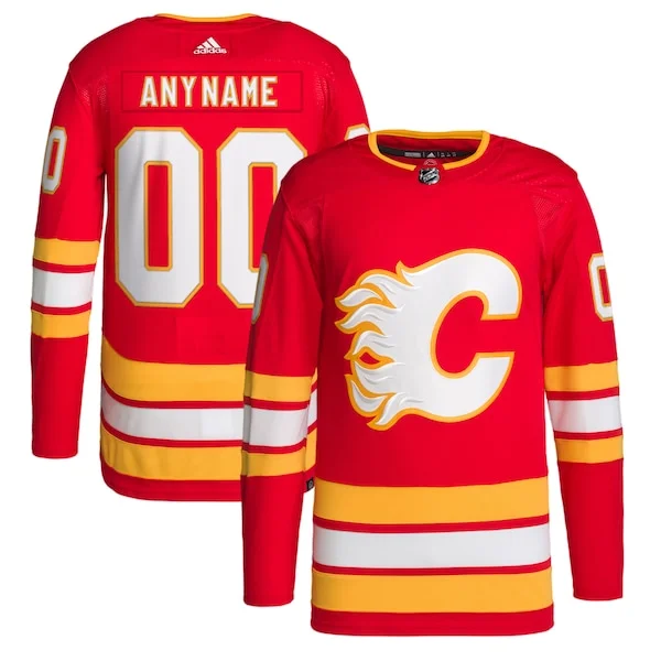  Calgary Flames adidas  Home 2020/21 Primegreen Authentic Custom Jersey - Red