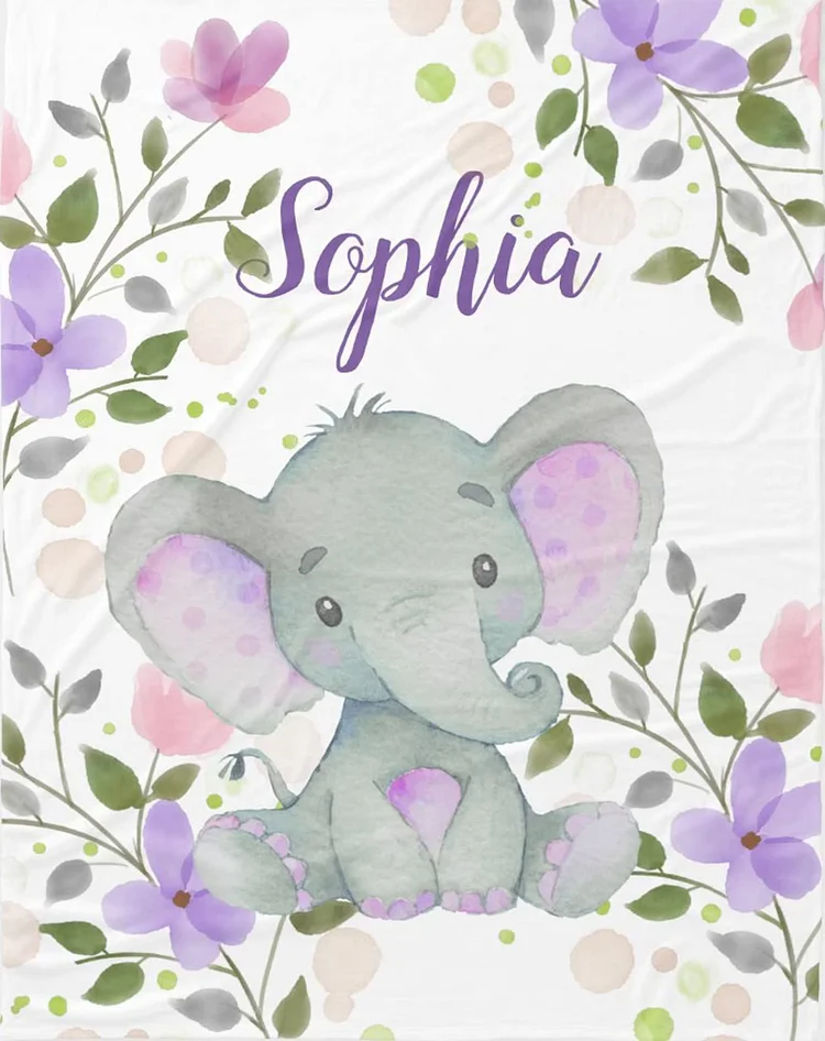 Personalized Baby Elephant Blanket for Comfort & Unique | BKKid98
