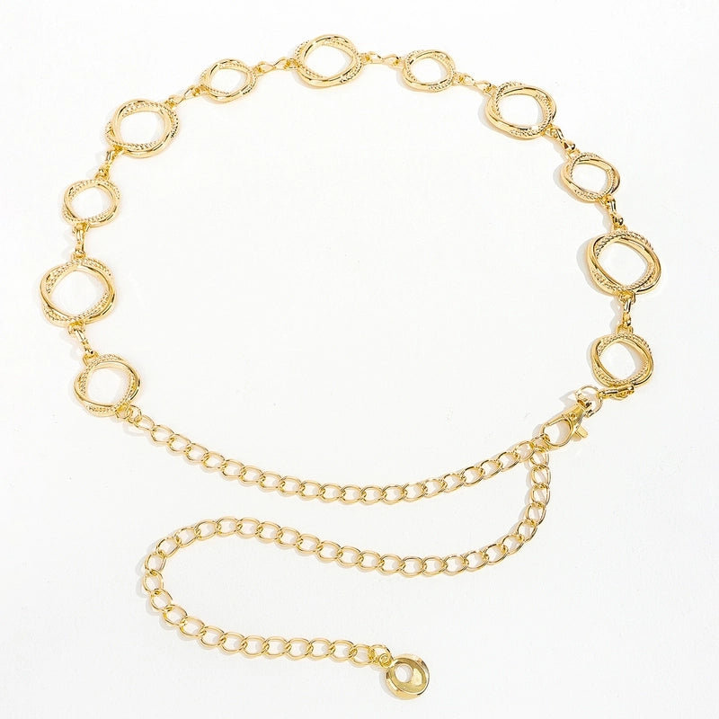 Basic Solid Color Metal Women’s Chain Belts