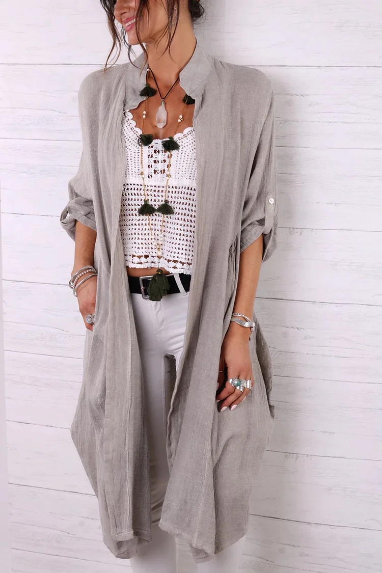 Lets Chill Long Linen Jacket
