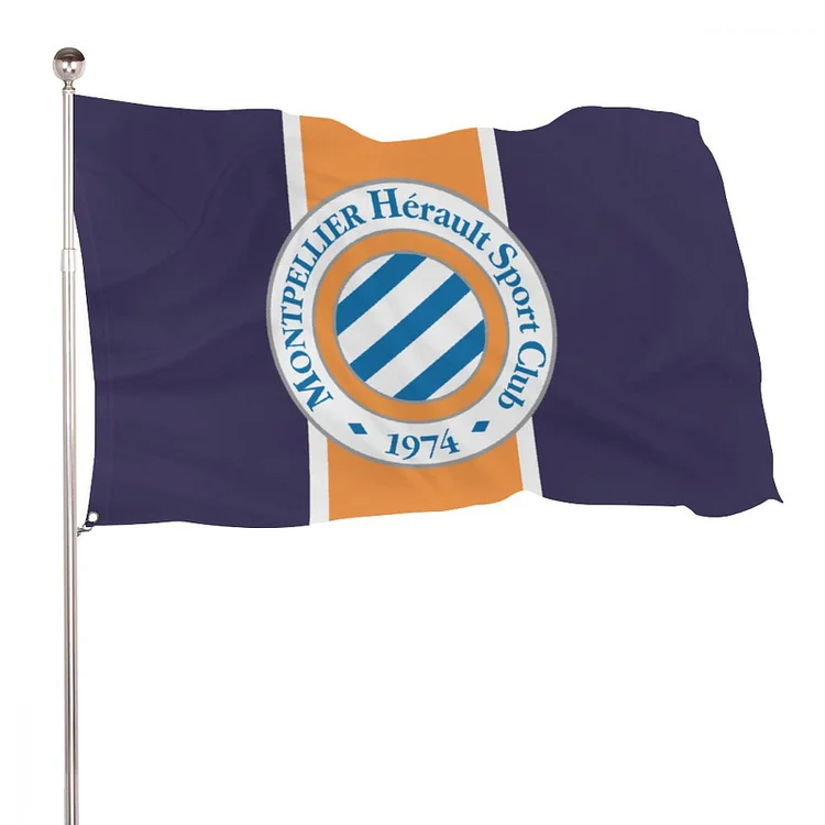 Montpellier Hérault SC Drapeau Drapeau Intérieur Extérieur 90cmX150cm Avec Deux Œillets