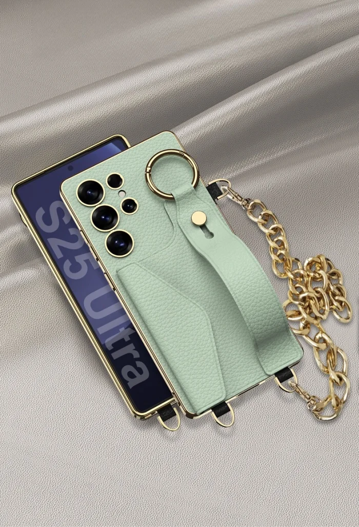 Samsung S25Ultra card holder wrist strap crossbody phone case