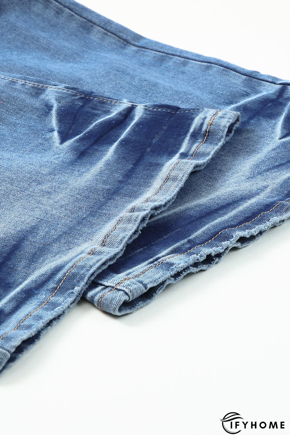 Sky Blue Plus Size Distressed Flare Jeans | IFYHOME