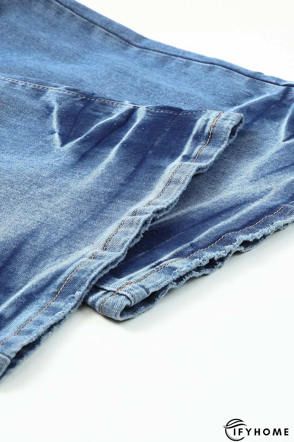 Sky Blue Plus Size Distressed Flare Jeans | IFYHOME