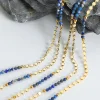 Natural Blue Stones & Golden Beads Necklace