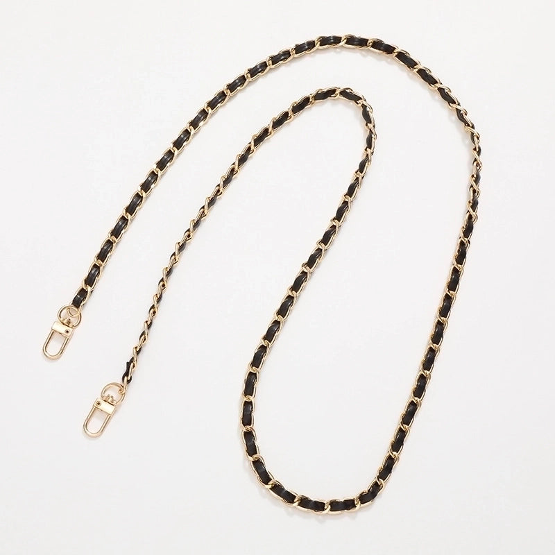 Elegant Solid Color Pu Leather Plating Chain Bag Pendant Mobile Phone Chain