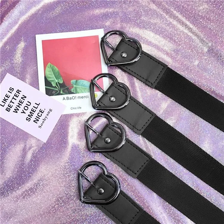 Black Connected Heart Belt SP1710635