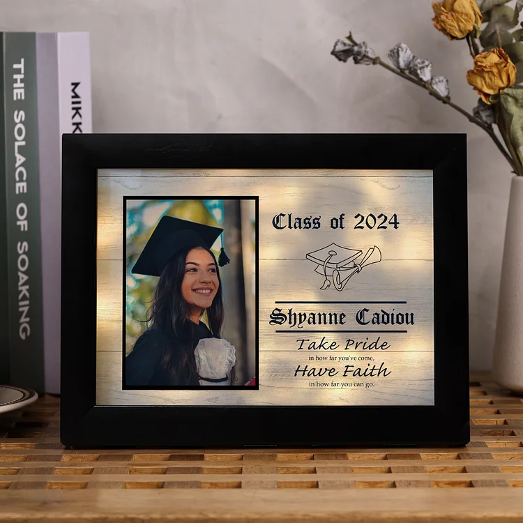 2024 Graduation Gift - Personalized Year & Photo & Name Frame Night Light LED Night Light Gift for Her/Him