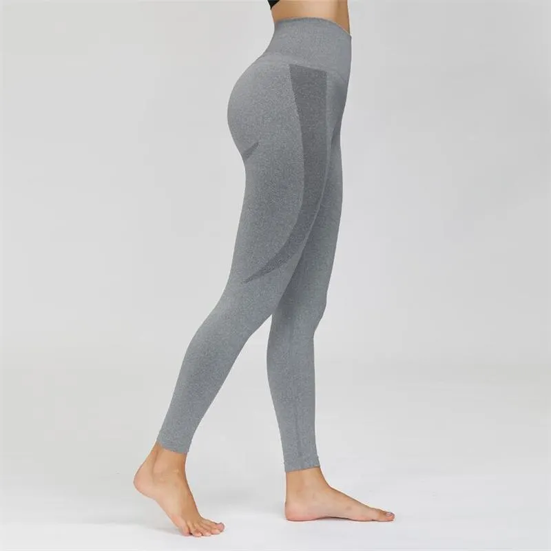 gray ribbed leggings