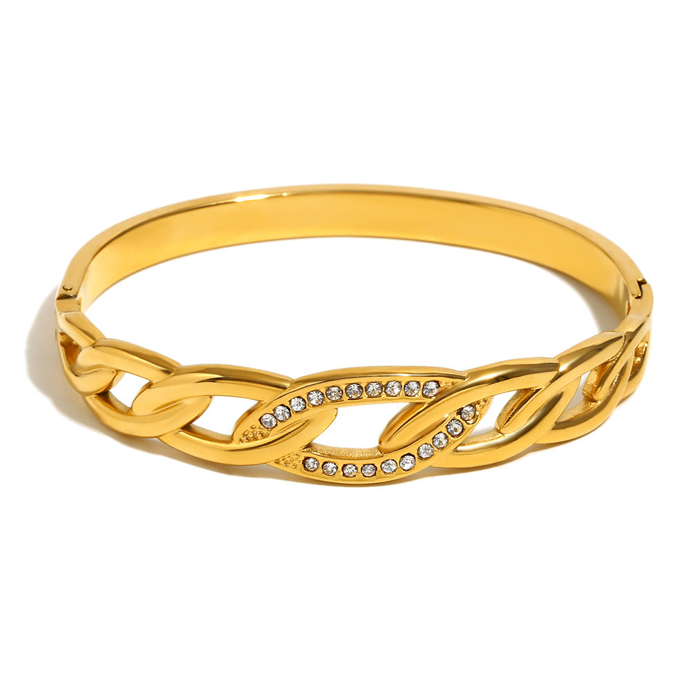 Versatile Fashion Bracelet Stainless Steel 18K Gold Plated Love Chain Water Drop Arrangement Buckle Bracelet For Women