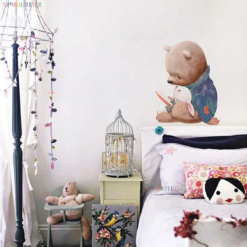 Bear 3D Wall Stickers Home Decor Living Room Decoration Wall Stickers For Kids Rooms Bathroom Children For Stickers Wall Bedroom