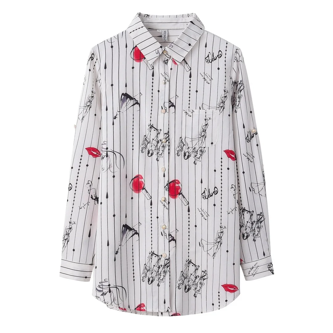 Fashion Fine Women's Print Chiffon Shirt 2021 Spring New Long Sleeve Blouses and Tops Lady Plus Size Casual Shirts Clothes 5XL