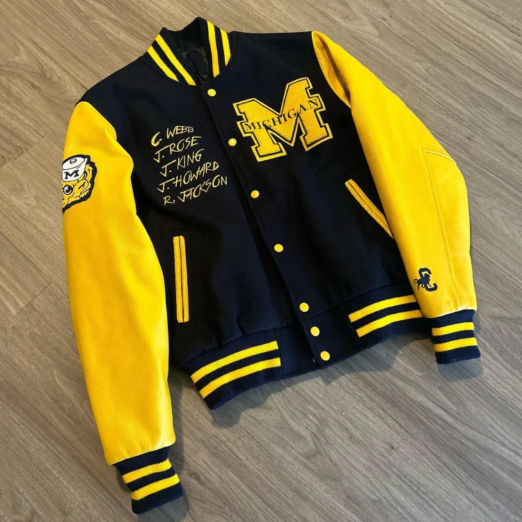 casual paneled street baseball jacket