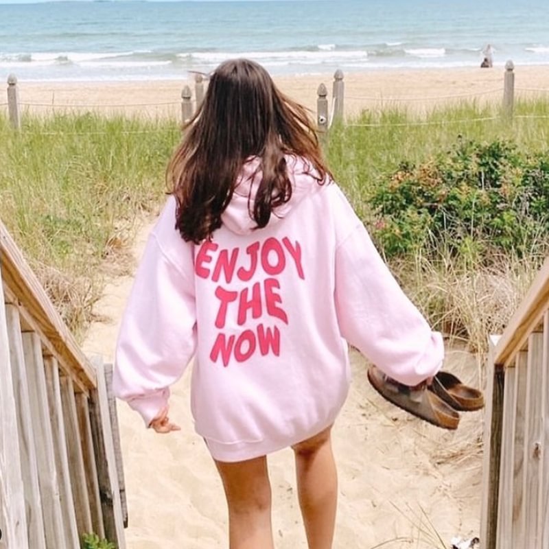 ENJOY THE NOW Preppy Hoodie
