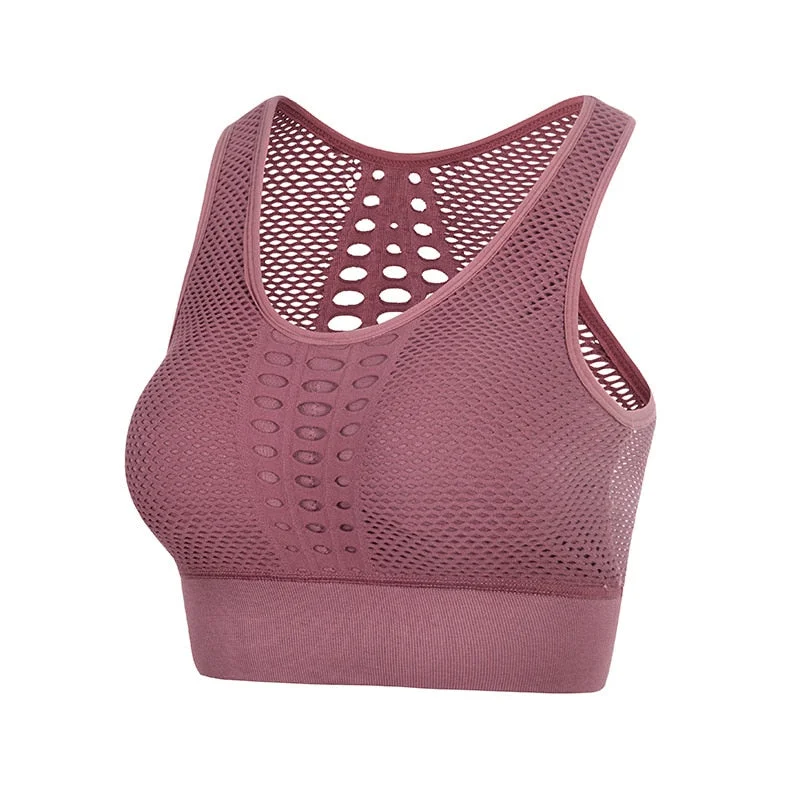SVOKOR Seamless Bra Sexy Openwork Running Shockproof Breathable Sports Underwear Quick-drying Fitness Beauty Back Shirt
