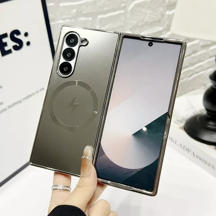 Creative Electroplating Frosted Magnetic Protective Case for Samsung Galaxy Z Fold Series