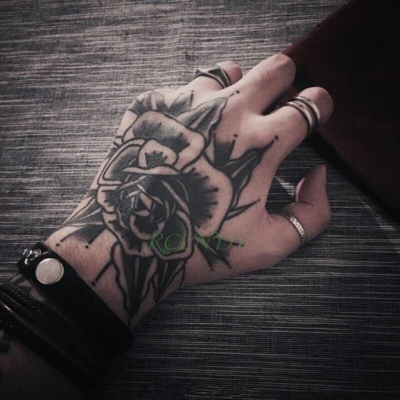 Waterproof Temporary Tattoo Sticker Rose Flower Fake Tatto Personality Flash Tatoo Hand Arm Foot Back Tato for Girl Women Men