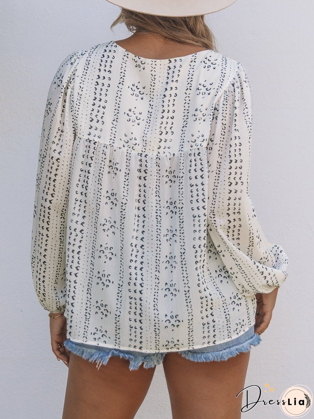 Beige Floral Embroidered Long Sleeve Bohemian Blouse