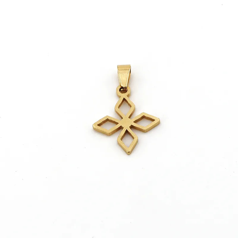 1 Piece 14.5mm*23.5mm 16.5mm*31mm 17mm * 21.5mm 304 Stainless Steel K Gold Plated Hexagram Rose Flower Pendant Jewelry Accessories