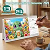 2027-2028 Two-Year Diamond Painting Calendar Kit, 13 Exquisite Multicolor Butterfly And Floral Illustrations, Large Size Desk Calendar, Mosaic Art Coil-Bound Desktop Planner