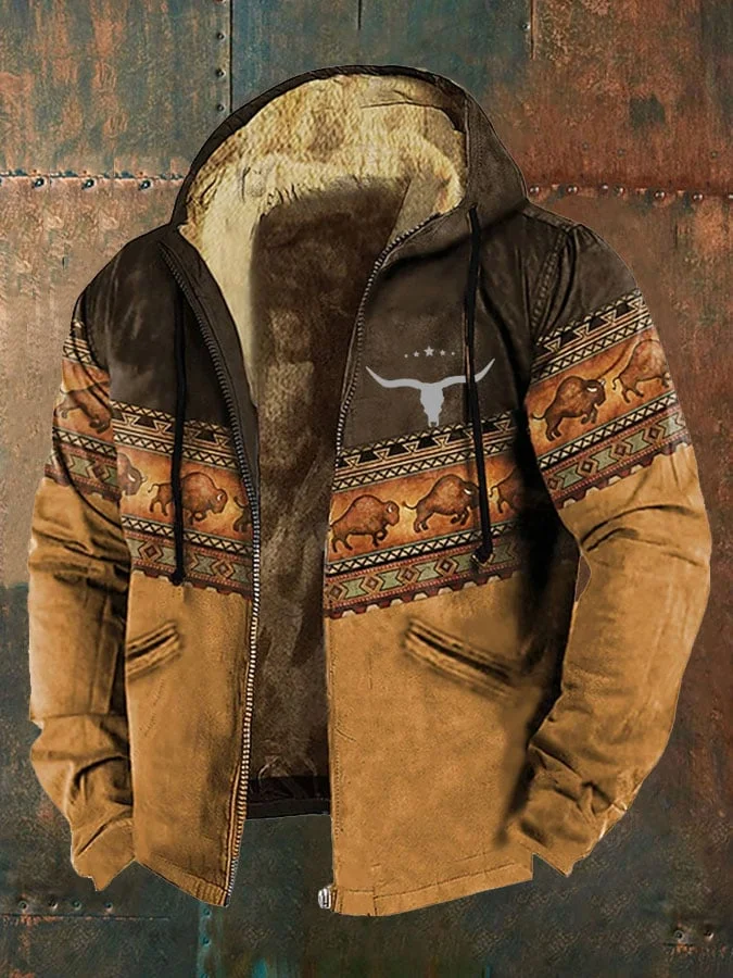 Men's winter velvet western ethnic style jacket