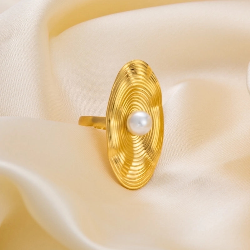 Vintage Style French Style Geometric Flower 304 Stainless Steel Open Rings