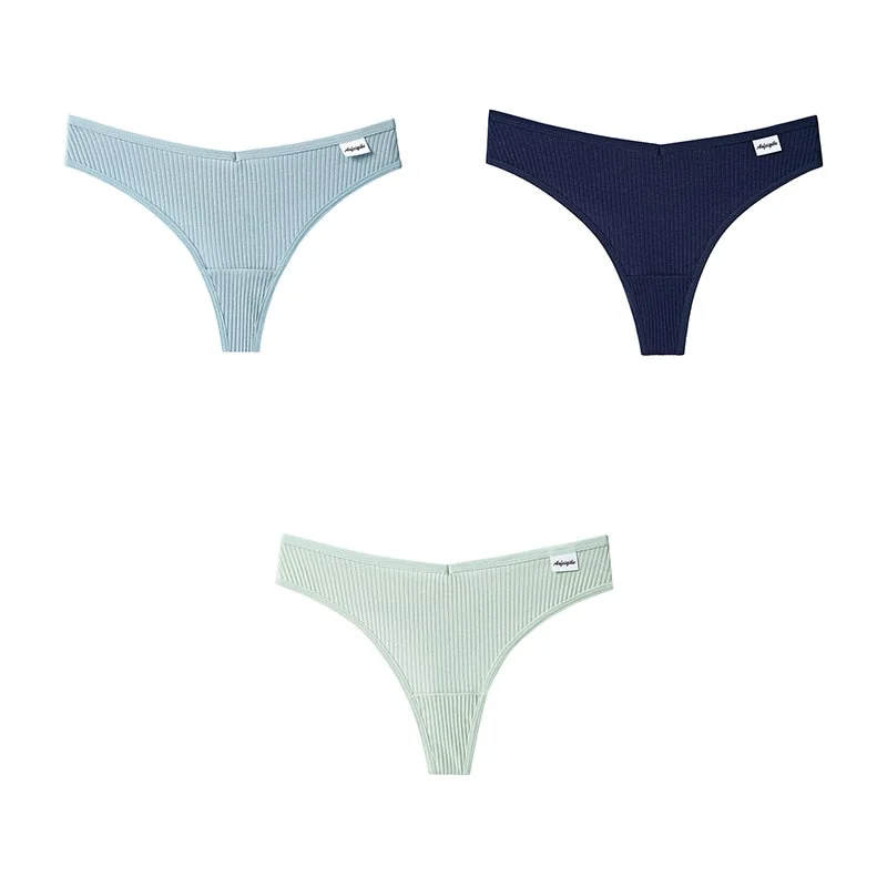 3pcs Women Cotton Panties Sexy Sports Underwear For Woman Lady T-back Female Thongs Cotton Lingerie Woman Intimates New BANNIROU