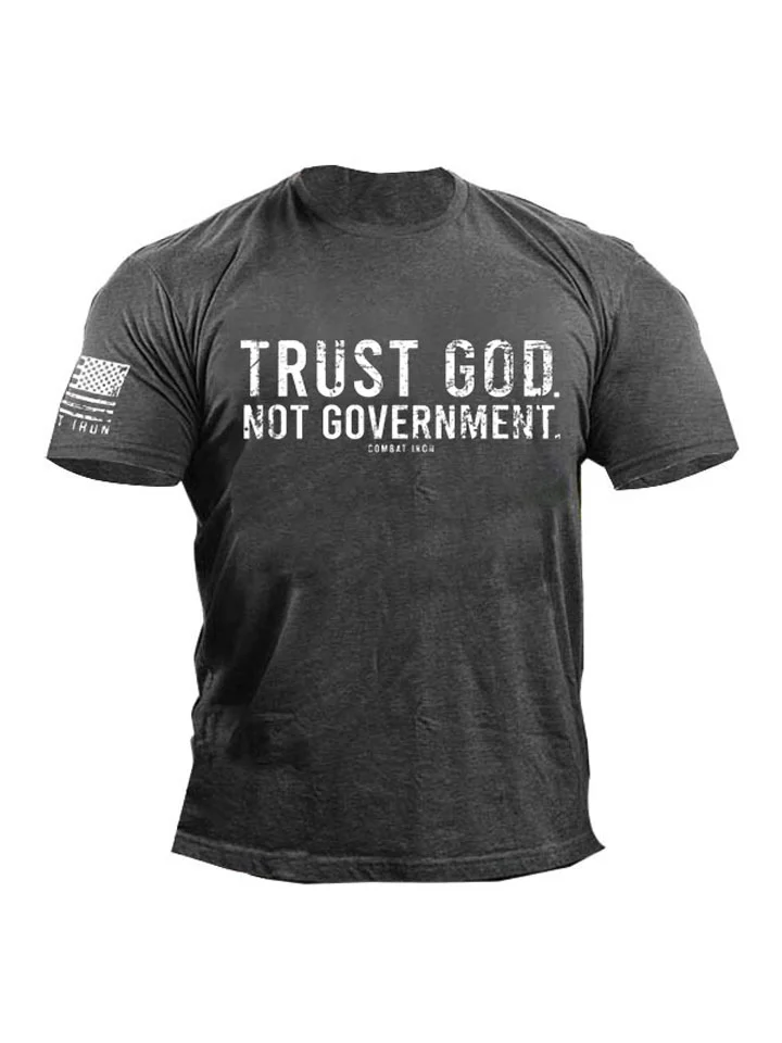 TRUST GOD Summer Loose Sports Collarless T-shirt | 168DEAL