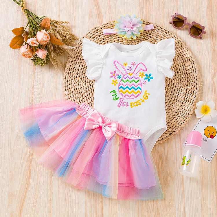  20"-22" Easter Skirt for Reborn Girl Baby Accessories 3-Pieces Set - Reborndollsshop®-Reborndollsshop®