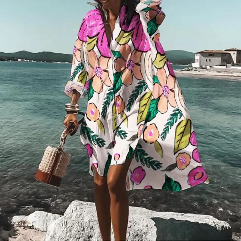 ⚡NEW SEASON⚡Floral Leaf Print Resort Midi Dress