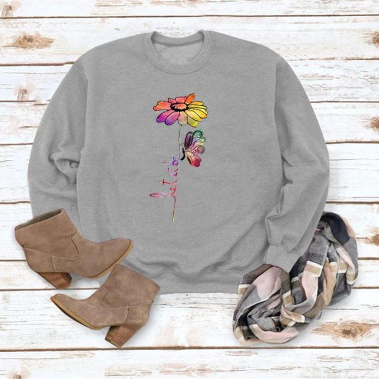 Butterfly daisy Sweatshirts-YF00225-Annaletters