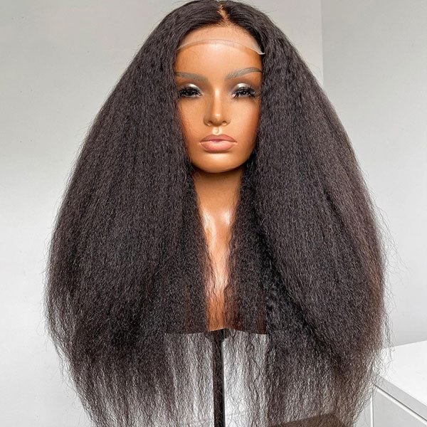 Junoda Kinky Straight Lace Closure Wig Full & Thick Transparent Lace Human Hair Wigs
