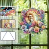 DIY Flower Lion Diamond Painting Special Shaped Hanging Pendant