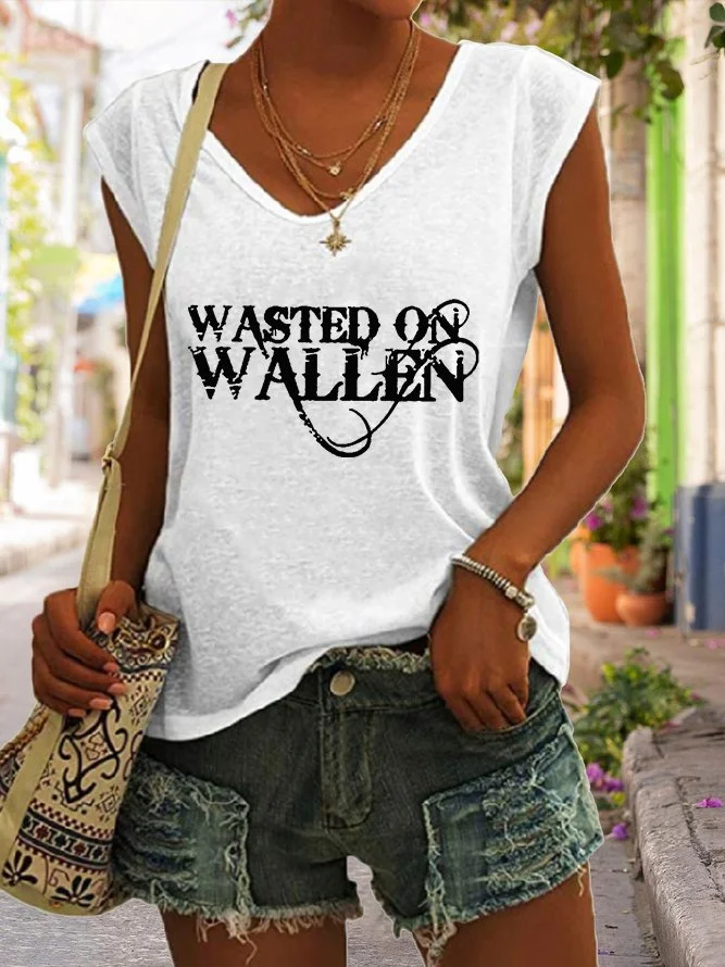 Wasted Wallen Print Casual Vest