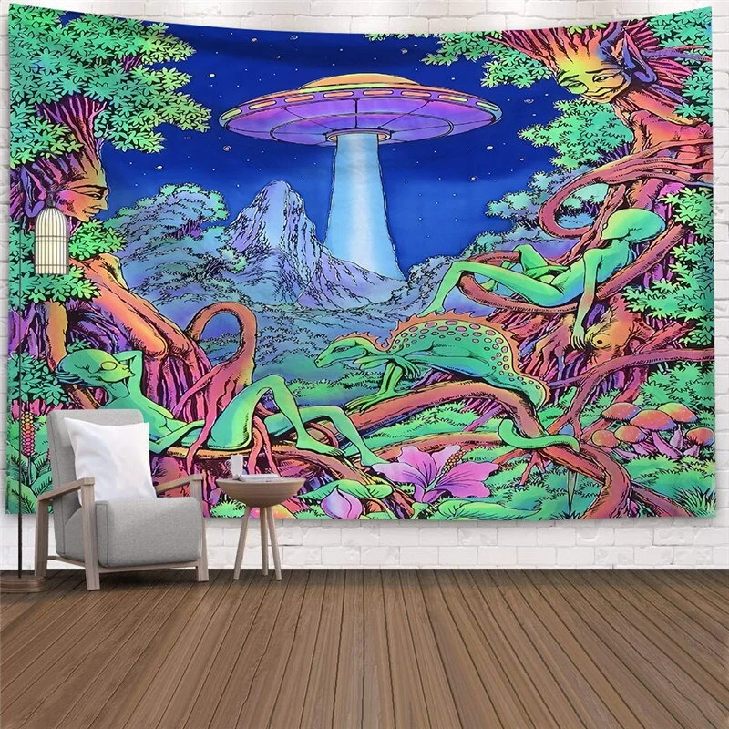 Psychedelic Tapestry Wall Hanging Decor Mushroom Print Wall Decor Home Decor Wall Cloth Tapestry Trippy Hippie Wall Tapestry