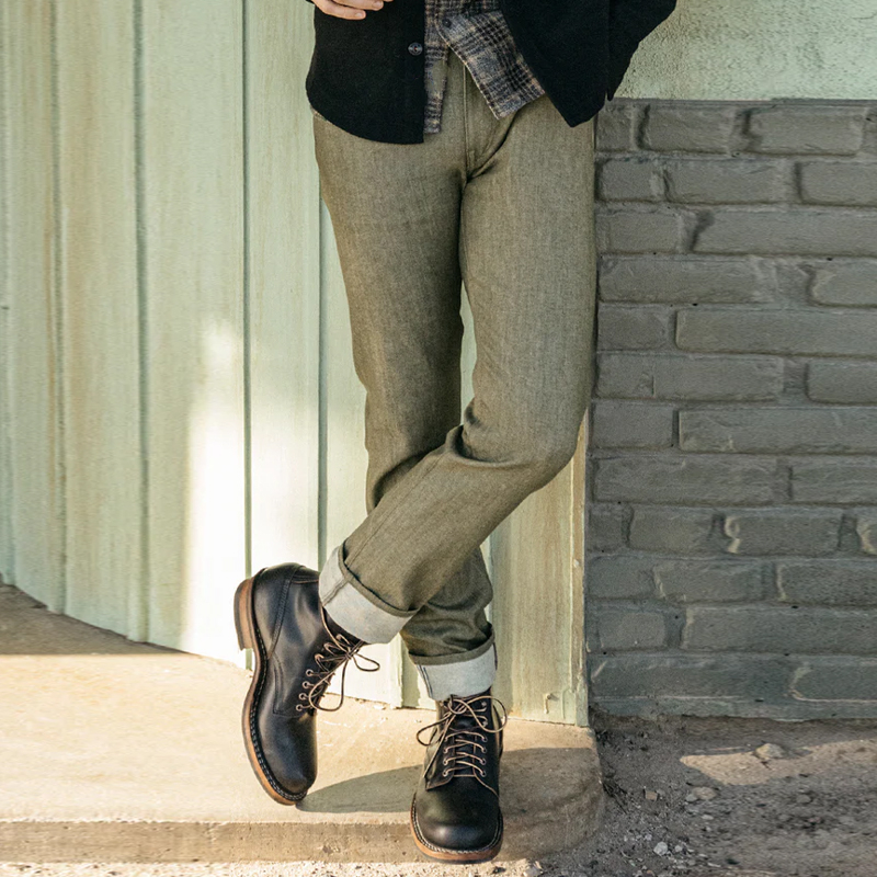 Men's Green 10.5oz Raw Selvedge Jeans