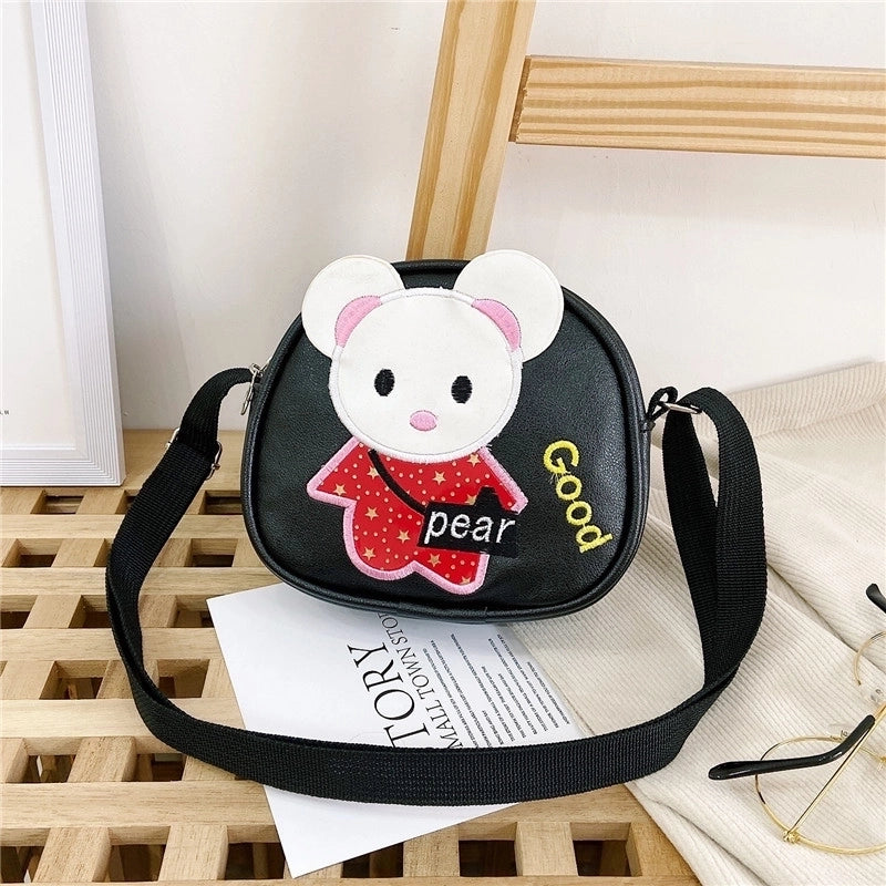 Kid’S Pu Leather Animal Cartoon Cute Semicircle Zipper Crossbody Bag