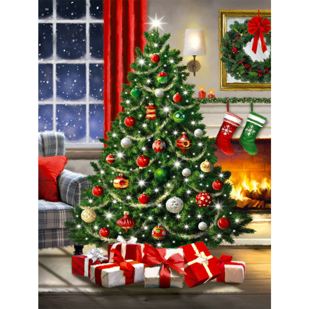 

(Multi-Size) Christmas Tree with Gifts - Round/Square Drill Diamond Painting - 30*40CM, Square diamond 30*40cm, 501 Original