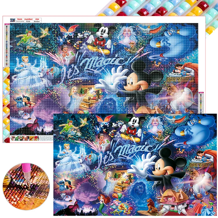 Full Square Diamond Painting - Mickey'S Fantasy Magic 80*50CM