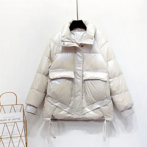 Fitaylor New Winter Women Stand Collar Bright Color Down Coat 90% White Duck Down Parkas Thickness Warm Oversize Snow Outwear