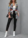 Fashion Graffiti Printed Buttoned Long Sleeve Urban Blazer Outerwear