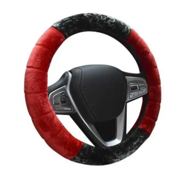 New 38CM Auto Steering Wheel Covers Short Plush Winter Warm Handle Non-slip Accessories Interior Car Styling