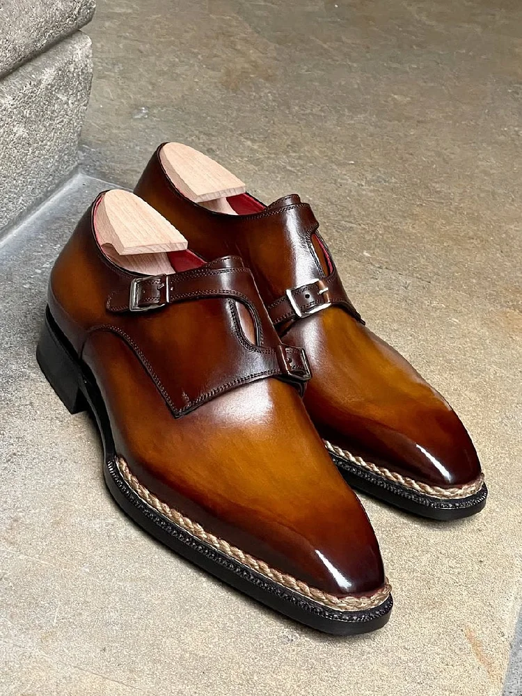 low-top Handmade Cow Hide Leather Shoes