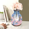 Diamond Painting Wood Blue Pink Flower Vase Ornaments for Home Office Decor