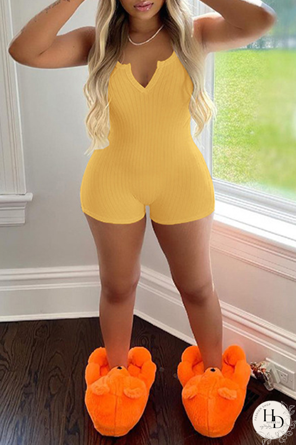 Black Sexy Solid Split Joint V Neck Skinny Jumpsuits