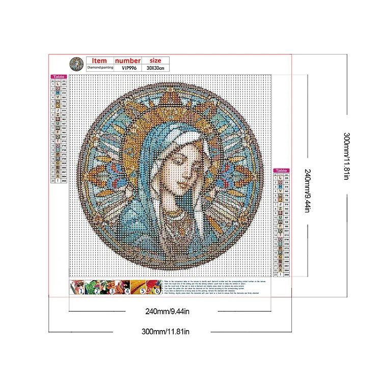 Goddess Stained Glass - Full Round - Diamond Painting (30*30cm)