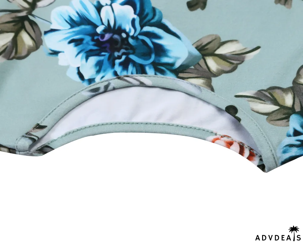 Floral Mint Swing Kids' Dress with Hidden Pockets