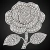 DIY Pearl Painting Rose for Home Wall Decor(25x25cm)