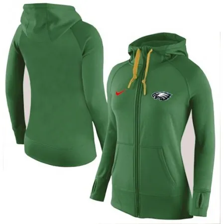 Women's  Philadelphia Eagles Full-Zip Performance Hoodie Green