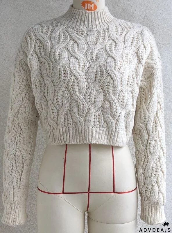 ROUND NECK TWIST COAT SWEATER